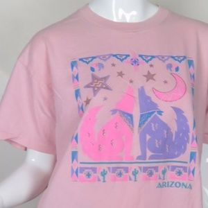 90s Pink Arizona Howling Wolf Shirt Coyote Shirt